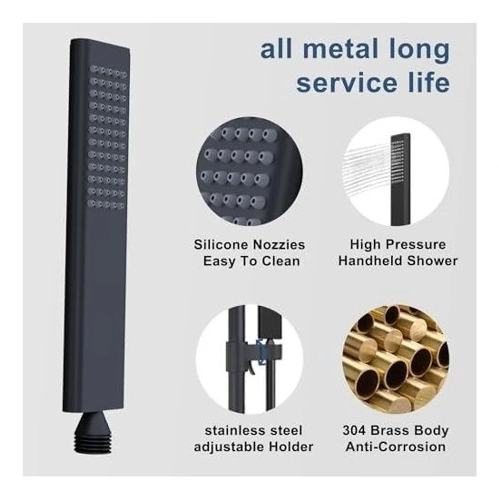 Matte Black Handheld Shower‎ Head Set with 24